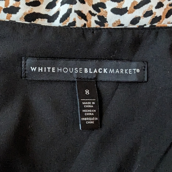 White House Black Market Womens 8 Leopard Skirt A-line Layered Hem Side Zip 163B - Picture 6 of 10